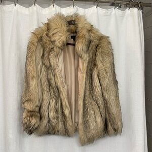 Top Shop Faux Fur Coat with Collar
